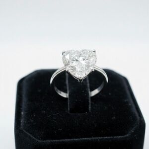 New 4.0ct Heart Cut Moissanite Engagement Ring 925 Sterling Silver VVS1 D-Color